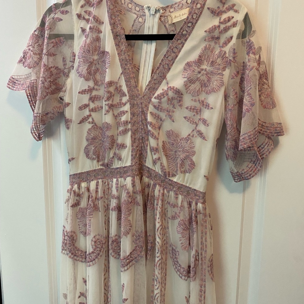 Altar’d State Pink Purple Lace Sheer Maxi Dress Women’s Size Small - Picture 8 of 12